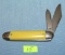 Yellow pearl style 2 bladed pocket knife