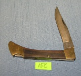 Brass and walnut panther Jr pocket knife
