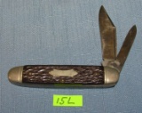 Vintage 2 bladed pocket knife marked NY USA