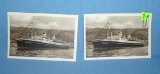 Pair of early ocean liner post cards