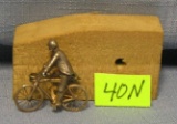 Early silver bicycle pin