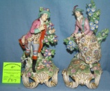 Pair of hand painted German porcelain figurines