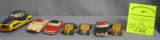 Group of seven vintage all tin vehicles