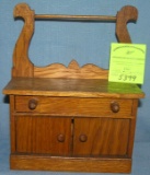 Antique oak miniature wash stand salesman sample