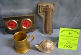 Group of vintage toys, molds, and collectibles