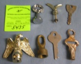 Group of vintage finials and keys
