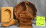 Group of four vintage wooden estate pieces