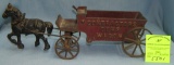 Early cast iron horse drawn contractors dump wagon