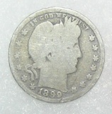 Early Silver Barber Head American Quarter
