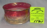 Early cranberry and clear glass bowl