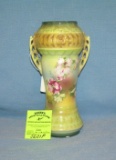 Antique Austrian hand painted floral decorated vase