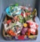 Box full of vintage fast food collectible toys
