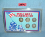 WWII all silver dime set