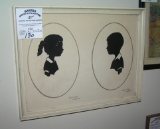 Pair of framed silhouettes by Andre Engel