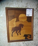 Original wood decorated art work, framed