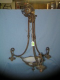 Bronze chandelier w/ grape & leaf decorations