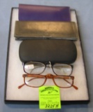 Group of vintage eyewear and cases