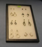 Collection of sterling silver earrings