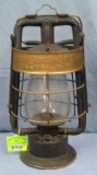 Antique LA France fire engine oil lantern