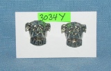 Pair of bull dog Mack Truck pins