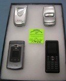 Group of modern cell phones