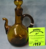 Antique hand blown glass pitcher with stopper