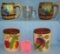 Group of vintage fruit decorated mugs