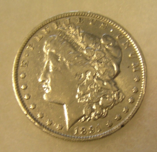 1891-O Morgan silver dollar in fine condition