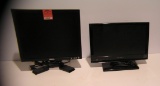 Pair of Dell and Dynex flat screen monitors