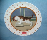 Vintage cat plate artist signed Herrero