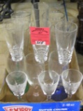 Box of vintage glass and crystal stemware