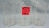 Group of three vintage glass crystal beakers
