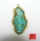 Vintage necklace pendant with large turquoise stone