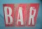 BAR retro style advertising sign