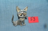 Great early figural cat pin