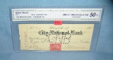 City National bank check dated December 1900