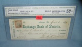 Exchange bank check dated April 1, 1874