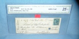 Bank of Metropolis NY bank check dated Nov 27, 1880