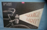 Bicycle search light retro advertising sign