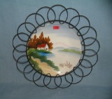 Hand painted porcelain decorative wall plate