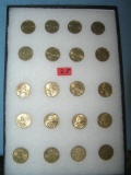 Large collection of gold tone Sacagewea US dollar coins