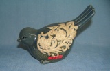 Porcelain painted bird 3 inches high by 6 inches long
