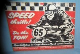 Speed Thrill's Anvil Motorcycle Co. retro style sign