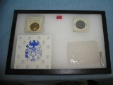 Pair of high grade John F Kennedy half dollar coins