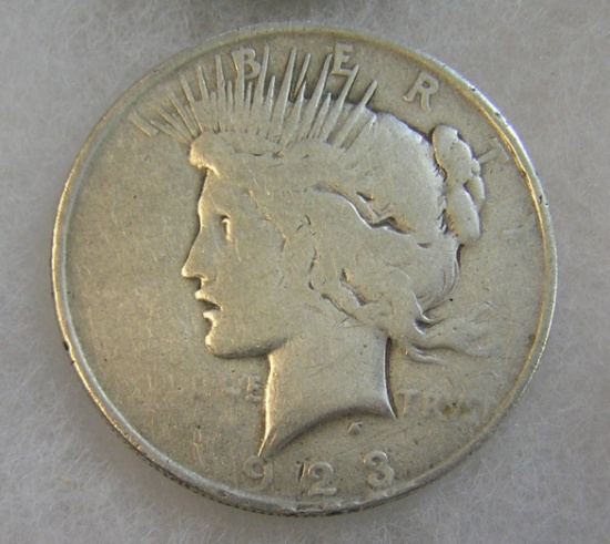 1923 Lady Liberty Peace silver dollar in good condition