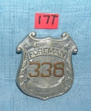 Antique assistant Forman of sanitation badge