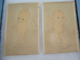 Pair of 1930's Rose O'Neill Kewpie doll post cards