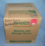 box marked Blake family holiday decorations