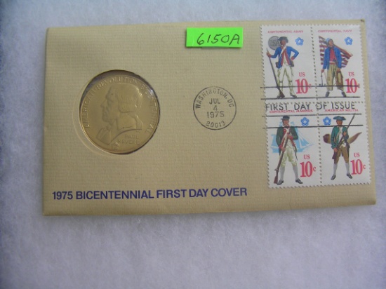 Paul Revere coin and first day of issue stamp cover set