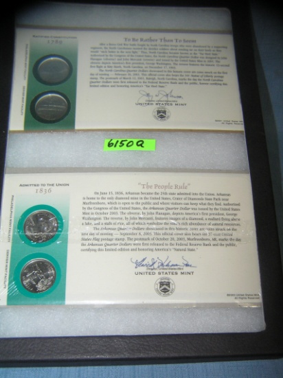 Group of cased American Constitution US quarters